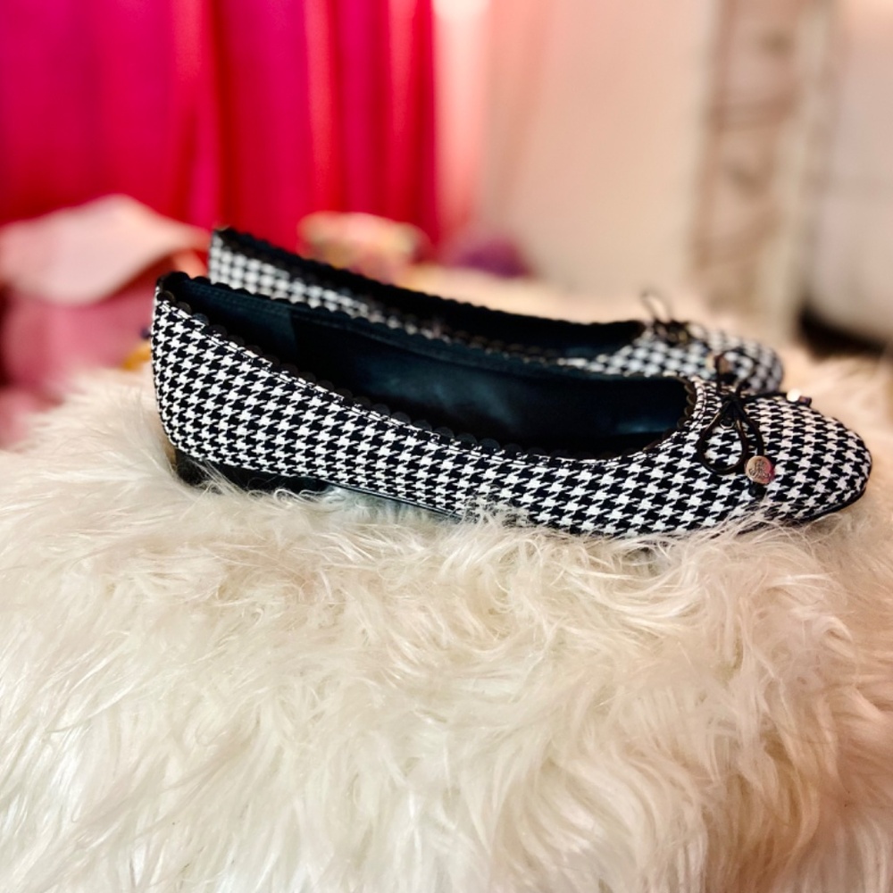 Lauren Ralph Lauren Ballet Pumps Houndstooth Bow Detail Quiet Luxury Women’s 8.5 - Picture 2 of 8